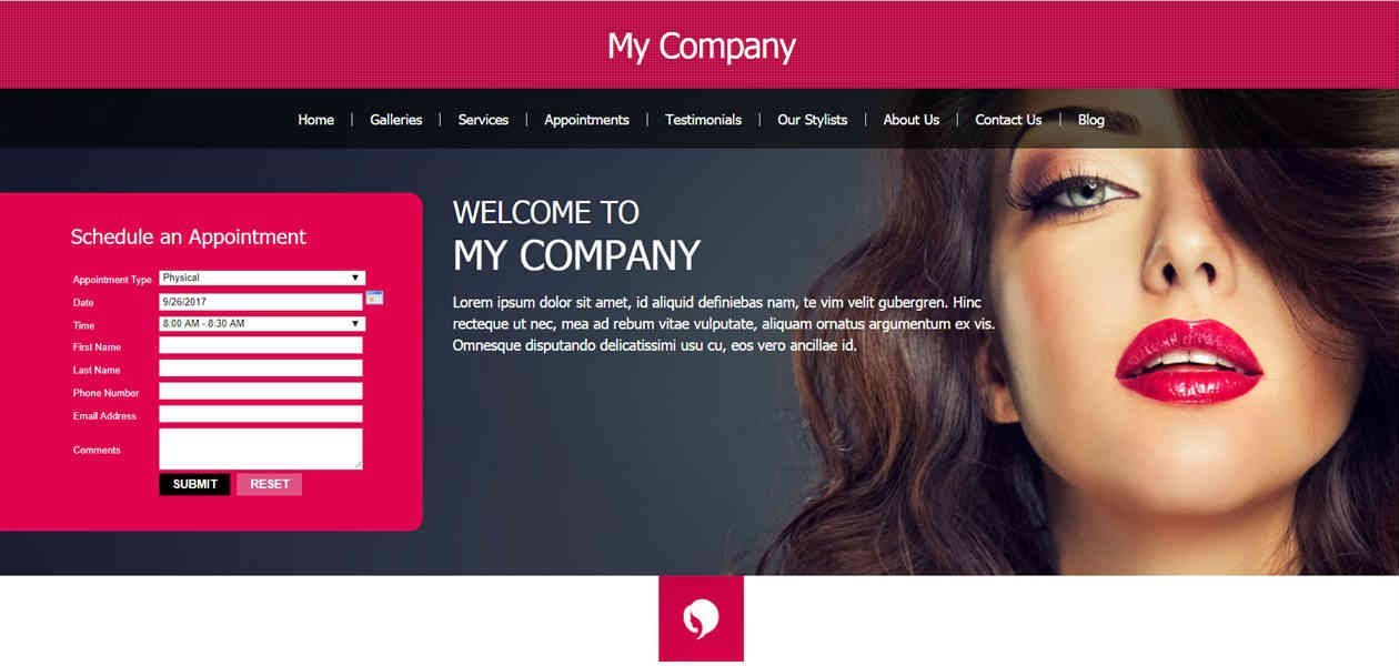 Salon Website Design Services Company