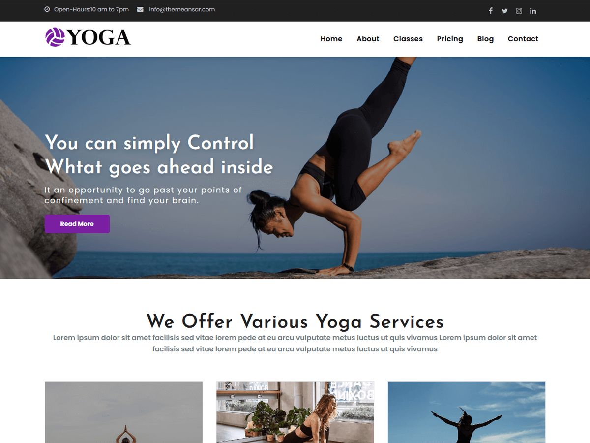 Yoga Website Design Services